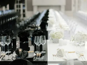 A Mesmerizing Black And White Wedding Moment Captured In Time Wallpaper