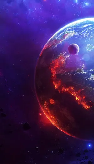 A Mesmerizing Display Of Celestial Bodies In The Night Sky Wallpaper