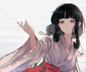 A Mesmerizing Illustration Of Kikyo From Inuyasha Wallpaper