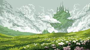 A Mesmerizing Pixel Landscape - Digital Art Abstract Wallpaper