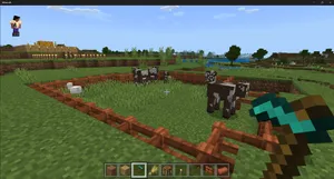 A Minecraft Cow Grazing In The Wild Wallpaper