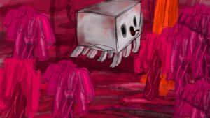 A Minecraft Ghast Floating In The Nether Wallpaper