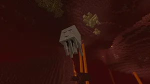 A Minecraft Ghast Soaring Through The Nether Realm Wallpaper