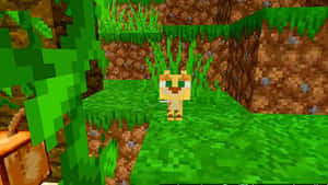 A Minecraft Ocelot Exploring The Vibrant World Wallpaper