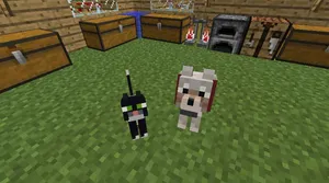 A Minecraft Player's Adventure With His Favourite Pets Wallpaper