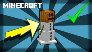 A Minecraft Snow Golem Standing Guard In A Winter Landscape Wallpaper