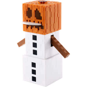 A Minecraft Snow Golem Standing In A Snowy Landscape Wallpaper