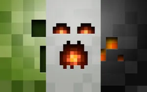 A Minecraft Spider Emerging From The Darkness Wallpaper