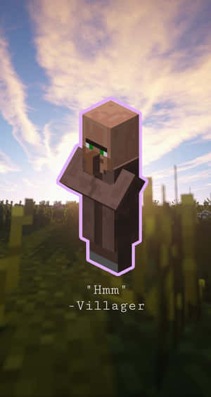 A Minecraft Villager Contemplating In His Digital World Wallpaper