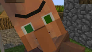 A Minecraft Villager Exploring The Natural Beauty Of The Blocky World. Wallpaper