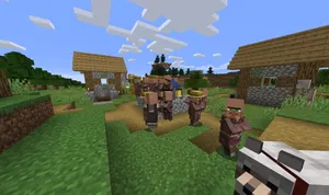 A Minecraft Villager Exploring The Picturesque Countryside Wallpaper