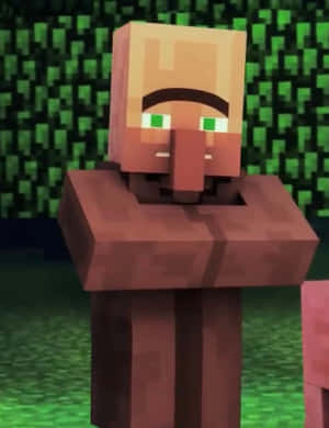 A Minecraft Villager Exploring The Pixelated World Wallpaper