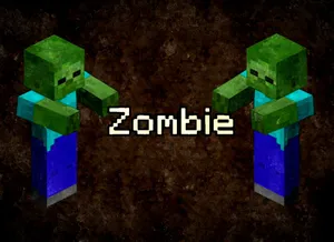 A Minecraft Zombie Lurks In The Darkness Wallpaper