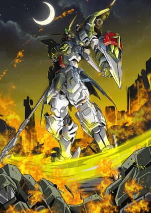 A Mobile Suit In Action Wallpaper