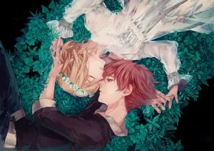 A Model Wearing A Beautiful Floral Crown Wallpaper