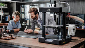 A Modern 3d Printer In Action Wallpaper