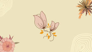 A Modern Desktop Computer Featuring A Minimalist Background Of A Flower Design. Wallpaper