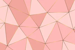 A Modern Home Office Setup In A Stunning Rose Gold Finish. Wallpaper