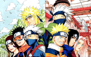 A Moment Of Camaraderie Between Naruto And His Friends Wallpaper