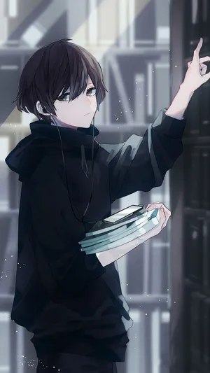 A Mysterious Dark Anime Boy With Style. Wallpaper