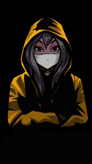 A Mysterious Dark Anime Girl Stands In A Floral Garden. Wallpaper