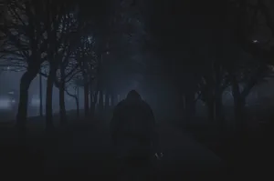 A Mysterious Dark Road At Twilight Wallpaper