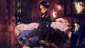 A Mysterious Emo-gothic Anime Girl Wallpaper