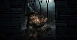 A Mysterious Grimoire On A Table Wallpaper