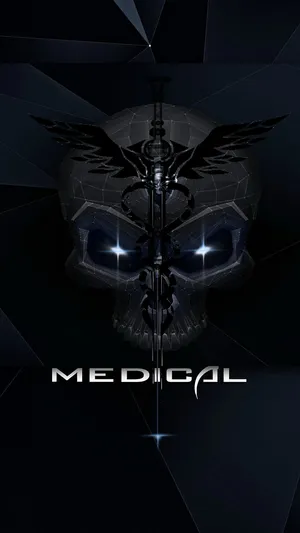 A Mysterious View Of The Aiims Institution With A Skull Overlay. Wallpaper