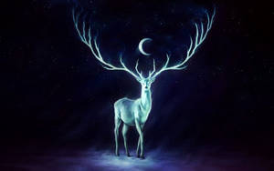 A Mystical Deer Forms The Shape Of The Patronus Charm. Wallpaper