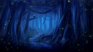 A Mystical Night In The Forest Wallpaper