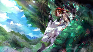 A Mystifying Glimpse Of The Sky From Princess Mononoke Wallpaper