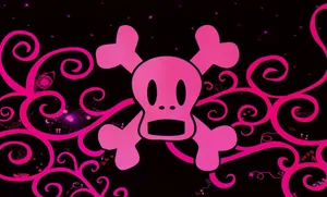 A Mythical Pink Skull In The Night Sky Wallpaper