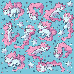 A Mythical Rainbow Unicorn Amongst A Dreamlike Backdrop Wallpaper