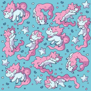 A Mythical Rainbow Unicorn Amongst A Dreamlike Backdrop Wallpaper