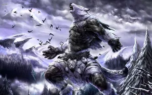 A Mythical Shapeshifter Transforming In A Magical Forest Wallpaper