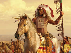 A Native American Traditional Dance In Progress. Wallpaper