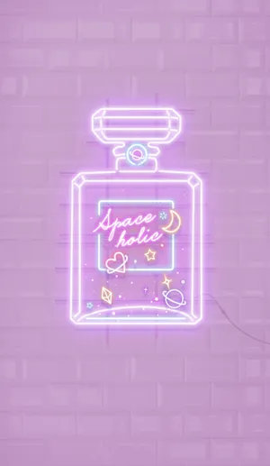 A Neon Bottle With The Words Space Love On It Wallpaper