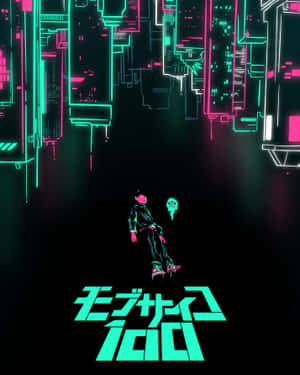 A Neon City With A Skateboarder On Top Wallpaper