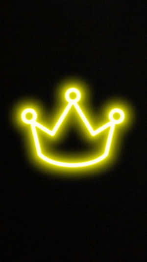 A Neon Crown On A Black Background Wallpaper