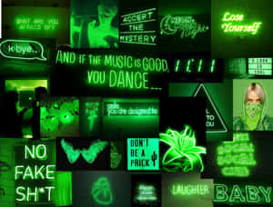 A Neon Green Aesthetic Desktop For Stylish And Creative Work Wallpaper