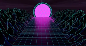 A Neon Light Is Shining Through A Tunnel Wallpaper
