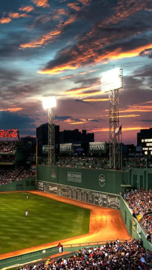 A Night Game At The Baseball Stadium Wallpaper