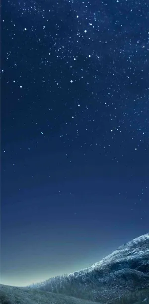 A Night Sky With Stars And A Mountain Wallpaper