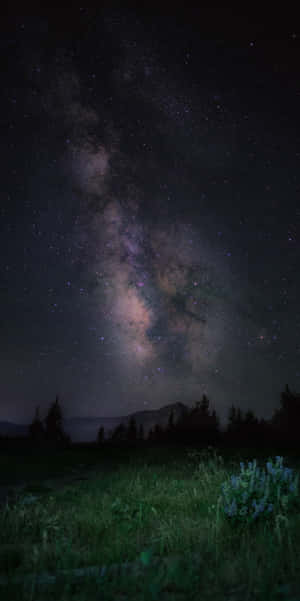 A Night Sky With Stars And Milky Wallpaper