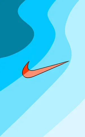 A Nike Logo On A Blue Background Wallpaper