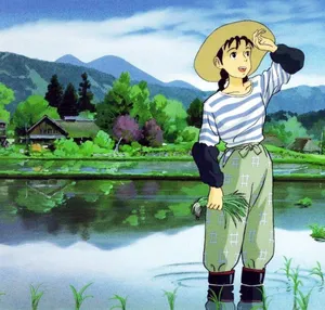 A Nostalgic Scene From Only Yesterday With Characters Taeko And Hiroshi Wallpaper