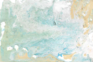 A Painting With Blue And Yellow Paint On It Wallpaper