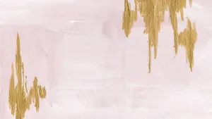 A Painting With Gold And Pink Paint On It Wallpaper