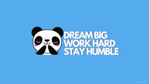 A Panda Bear With The Words Dream Big Work Hard Stay Humble Wallpaper